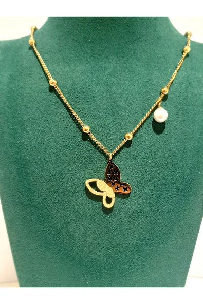 Monalisa Home Gold Renk Lüks Figürlü Gösterişli Kolye ürün görseli 1