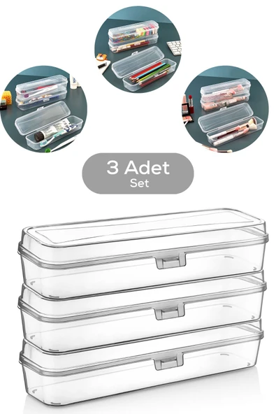 Mithra Life 3 Adet Diş Fırçası Aksesuar Makyaj Seyahat Şeffaf Plastik Saklama Kutusu MIT1238