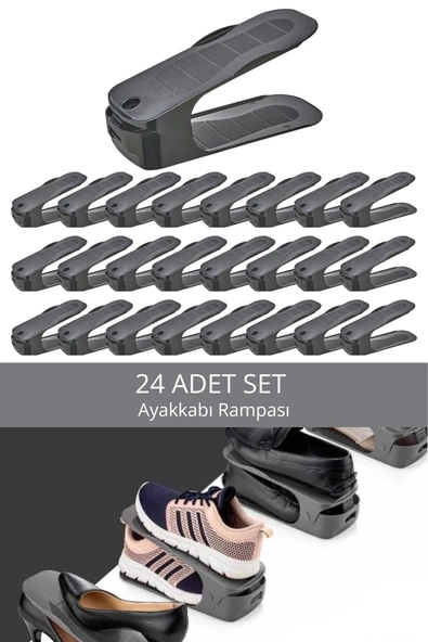 Mithra Life 24 Adet Ayarlanabilir Ayakkabı Rampası Düzenleyici Dolap İçi Organizer MIT1229 ürün görseli