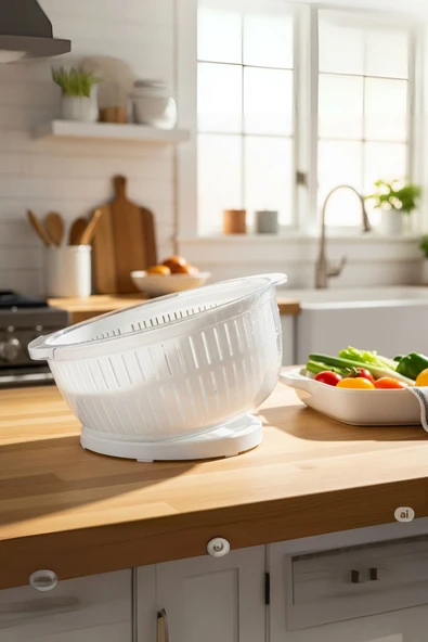 Mithra Life Meyve Sebze Yeşillik Salata Kurutucu Kurutma Kabı MIT1226 - Resim 3