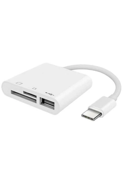 Usb Type C To SD Micro SD TF Kart Okuyucu ve USB Çevirici 3 in 1 Dönüştürücü Adaptör 5232 ürün görseli 1