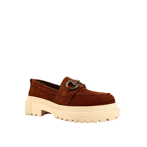Hobby 26114S Hakiki Süet Deri Kadın Loafer Ayakkabı - Resim 10
