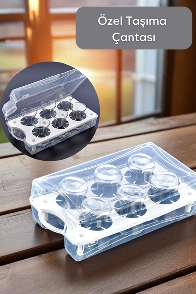 Mithra Life 6 lı Çantalı Çay Bardağı Taşıma Kutusu Seyahat Piknik Seti MIT1236 - 3