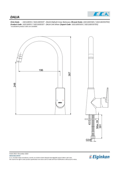 Eca Dalia Mafsallı Eviye Mutfak Bataryası 102118355 - 2