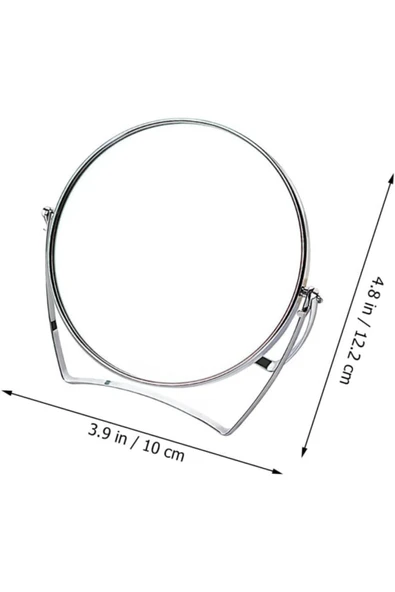 Mithra Life Mini Boy Büyüteçli Çift Taraflı Krom Kaplama Masa Ofis Makyaj Aynası MIT1243 - Resim 2