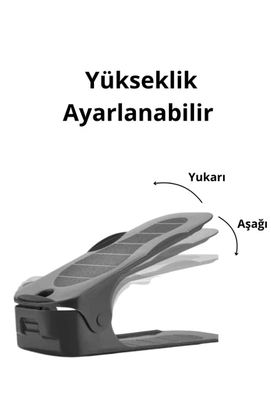 Mithra Life 24 Adet Ayarlanabilir Ayakkabı Rampası Düzenleyici Dolap İçi Organizer MIT1229 - Resim 5