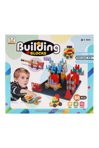 Şekilli Yapım Blokları Seti 88 Parça – Eğitici ve Eğlenceli Blok Oyunu - 2