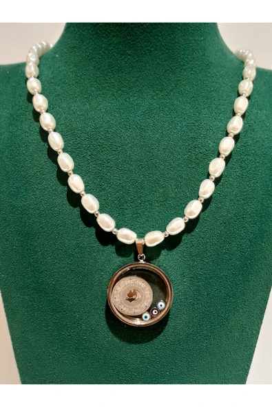 Monalisa Home Gümüş Renk Lüks Figürlü Gösterişli Kolye ürün görseli 1