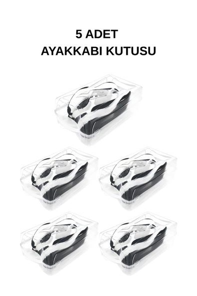 Mithra Life 5 Adet Şeffaf Erkek Kadın Ayakkabı Saklama Kutusu MIT1230 - 4