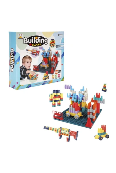 Şekilli Yapım Blokları Seti 88 Parça – Eğitici ve Eğlenceli Blok Oyunu