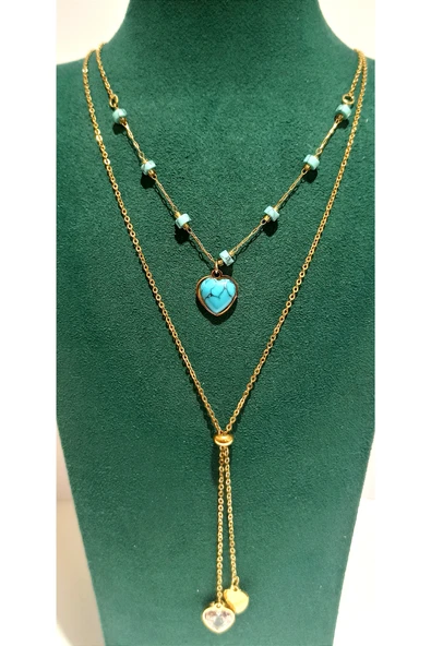 Monalisa Home Gold Renk Lüks Figürlü Gösterişli Harf Kolye ürün görseli 1