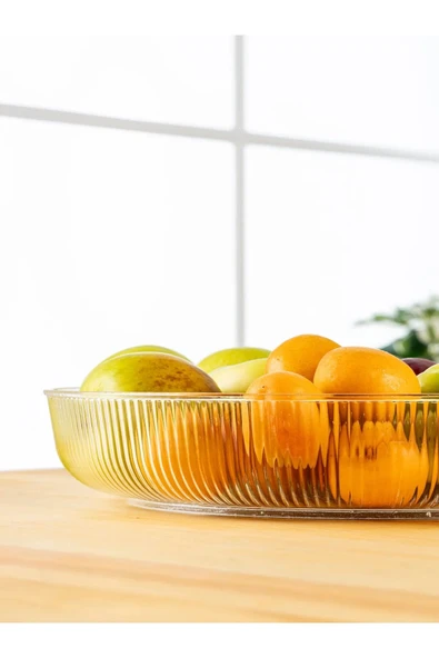 Mithra Life Şeffaf Esnek Kırılmaz Plastik Meyve Sebze Salata Sunum Geniş Çanak Kasesi MIT1224 ürün görseli