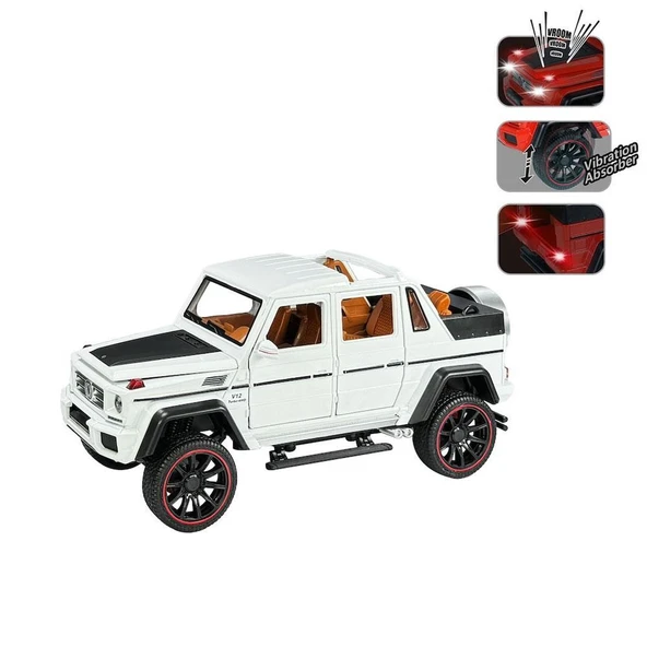 Vardem Çek Bırak 1:22 Sesli ve Işıklı Jeep Beyaz - 2