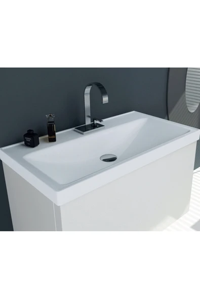 Karen Seramik Sky 80 Cm, Dolap Uyumlu Seramik Lavabo Taşı - 3