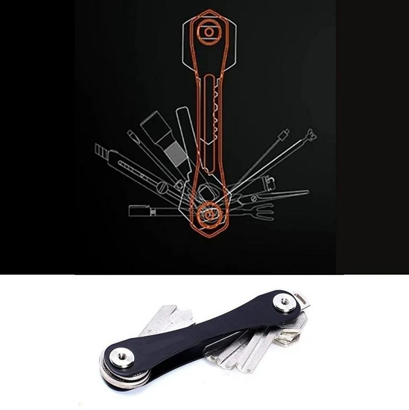 Zhltools Pratik Akılllı Anahtarlık Anahtar Düzenleyici Kompakt Aparat Kırmızı - Resim 4