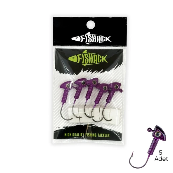 Kurşunlu Jighead Zoka - 7g - Fishack - Mor (XHA06) - 5 Adet ürün görseli 1