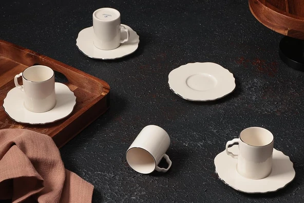 Porland Tide Platin 4 Kişilik Kahve Takımı 80cc ürün görseli