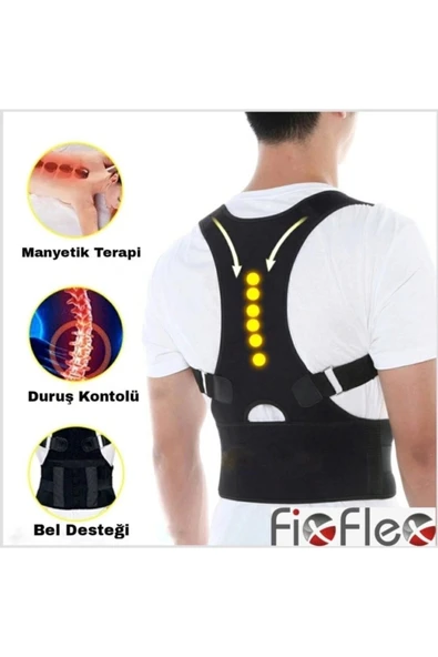 FixFlex Mıknatıslı Manyetik Kamburluk Önleyici Kemerli Dik Duruş Korsesi Standart - Resim 2