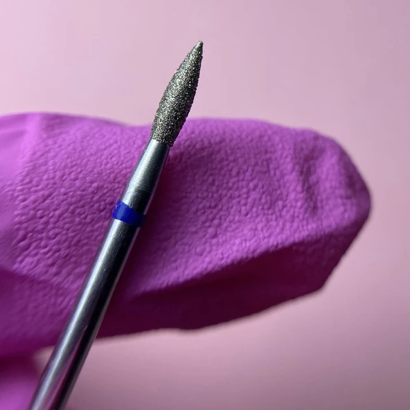 Kristall Elmas Manikür Törpü Ucu Sivri Uçlu Ateş Model Mavi 023 - 2