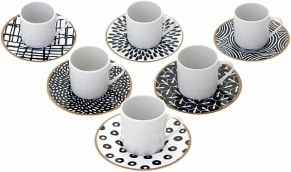Porland Fractal Kahve Takımı 12 Parça - Resim 2