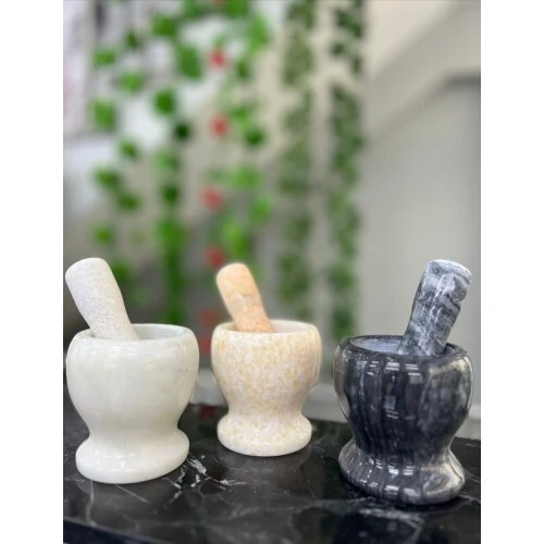 Doğal Cilalı Mermer Havan - Resim 2