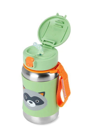 Skip Hop Zoo Pipetli Paslanmaz Çelik Suluk 350 ml Rakun - 2