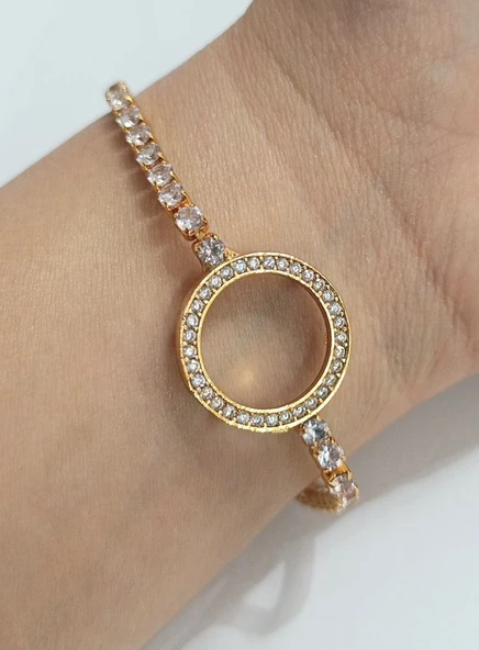 Monalisa Home Lüks  Gösterişli Taşlı Altın Renk Bileklik ürün görseli 1