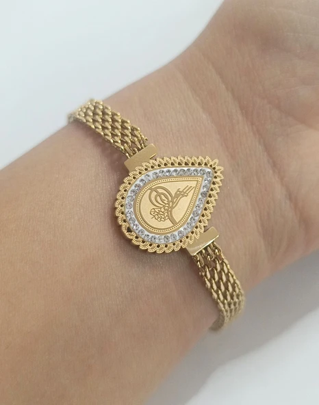 Monalisa Home Lüks  Gösterişli Figürlü Altın Renk Bileklik ürün görseli