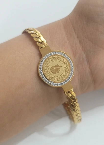 Monalisa Home Lüks  Gösterişli Figürlü Altın Renk Bileklik ürün görseli 1
