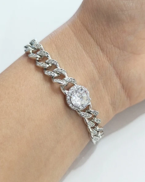 Monalisa Home Lüks Gösterişli Figürlü Gümüş Renk Bileklik ürün görseli 1