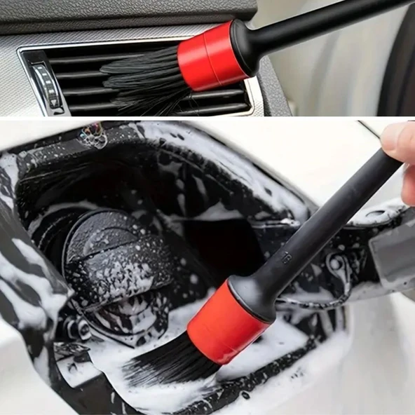 Petinka® 5’li Çok Amaçlı Araç İçi ve Dış Yüzey Temizlik & Detaylandırma Fırça Seti - Resim 7