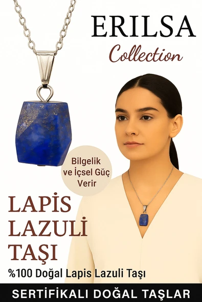 Sertifikalı Fasetli Lapis Lazuli Doğal Taş Kolye - Kadın Erkek İçsel Güç ve Bilgelik Taşı ürün görseli