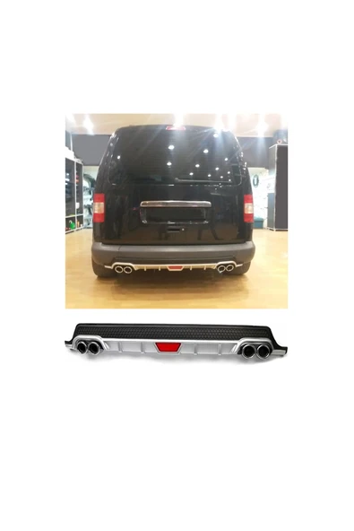 OTO H.İ.T. VOLKSWAGEN CADDY UYUMLU BODY KİT DİFÜZÖR 4 ÇIKIŞ YUVARLAK GRİ MODEL 1 ürün görseli