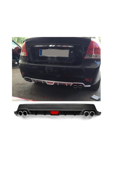 OTO H.İ.T. KİA CERATO UYUMLU BODY KİT DİFÜZÖR 4 ÇIKIŞ YUVARLAK SİYAH MODEL 2 ürün görseli