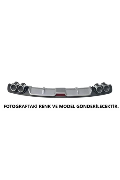 OTO H.İ.T. RENAULT CLİO UYUMLU BODY KİT DİFÜZÖR 4 ÇIKIŞ GRİ YUVARLAK - Resim 3