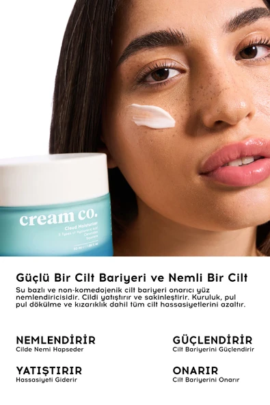 Cream Co. Su Bazlı, Cloud Moisturizer, Onarıcı, Nemlendirici, Yatıştırıcı Yüz Kremi - 50 ml - 2