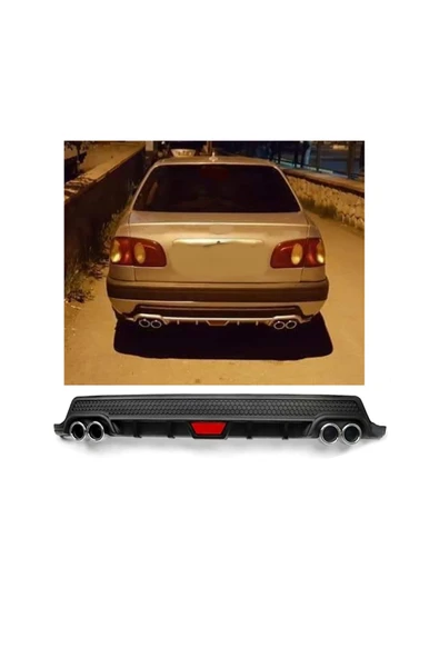 OTO H.İ.T. TOYOTA COROLLA 99-01 UYUMLU BODY KİT DİFÜZÖR 4 ÇIKIŞ YUVARLAK SİYAH MODEL 2 ürün görseli