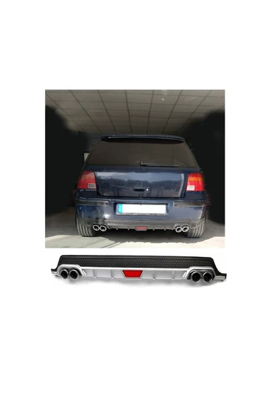 OTO H.İ.T. VOLKSWAGEN GOLF 4 UYUMLU BODY KİT DİFÜZÖR 4 ÇIKIŞ YUVARLAK GRİ MODEL 1 ürün görseli