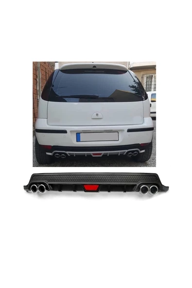 OTO H.İ.T. OPEL CORSA C UYUMLU BODY KİT DİFÜZÖR 4 ÇIKIŞ YUVARLAK SİYAH MODEL 2 ürün görseli