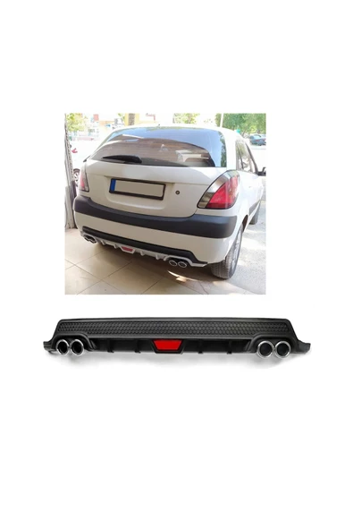 OTO H.İ.T. KİA RİO HATCHBACK UYUMLU BODY KİT DİFÜZÖR 4 ÇIKIŞ YUVARLAK SİYAH MODEL 2 ürün görseli