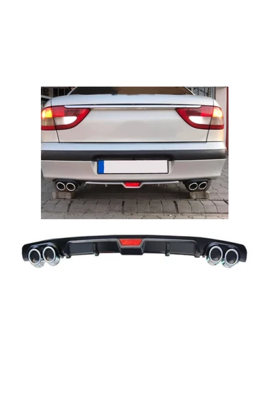 OTO H.İ.T. RENAULT MEGANE 1 UYUMLU BODY KİT DİFÜZÖR 4 ÇIKIŞ SİYAH YUVARLAK ürün görseli