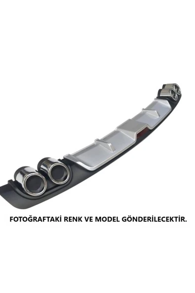 OTO H.İ.T. AUDİ A3 UYUMLU BODY KİT DİFÜZÖR 4 ÇIKIŞ GRİ YUVARLAK - Resim 2