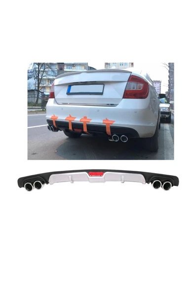 OTO H.İ.T. SKODA RAPİD UYUMLU BODY KİT DİFÜZÖR 4 ÇIKIŞ GRİ YUVARLAK ürün görseli