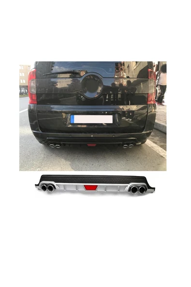 OTO H.İ.T. FİAT FİORİNO UYUMLU BODY KİT DİFÜZÖR 4 ÇIKIŞ YUVARLAK GRİ MODEL 1 ürün görseli