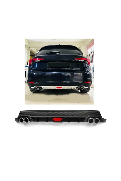 OTO H.İ.T. FİAT EGEA HATCHBACK UYUMLU BODY KİT DİFÜZÖR 4 ÇIKIŞ YUVARLAK SİYAH MODEL 2 ürün görseli