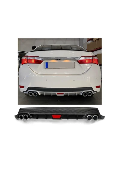 OTO H.İ.T. TOYOTA COROLLA 12-19 MAKYAJLI UYUMLU BODY KİT DİFÜZÖR 4 ÇIKIŞ YUVARLAK SİYAH MODEL 2 ürün görseli