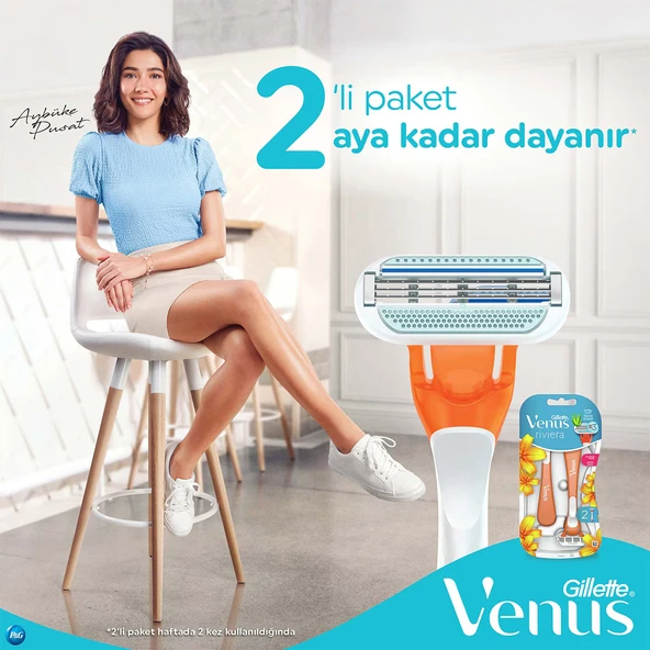 Gillette, Venus Riviera, Kullan At, Kadın Tıraş Bıçağı 2'li - Resim 3