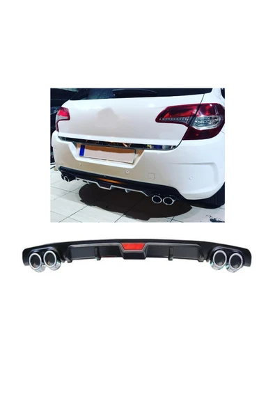 OTO H.İ.T. CİTROEN C4 UYUMLU BODY KİT DİFÜZÖR 4 ÇIKIŞ SİYAH YUVARLAK ürün görseli