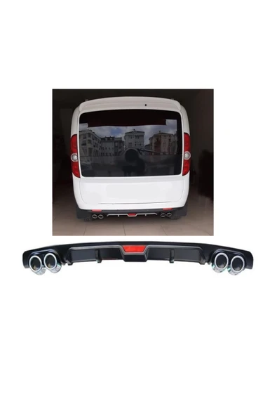 OTO H.İ.T. FİAT DOBLO D3 UYUMLU BODY KİT DİFÜZÖR 4 ÇIKIŞ SİYAH YUVARLAK ürün görseli