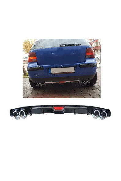 OTO H.İ.T. VOLKSWAGEN GOLF 4 UYUMLU BODY KİT DİFÜZÖR 4 ÇIKIŞ SİYAH YUVARLAK ürün görseli